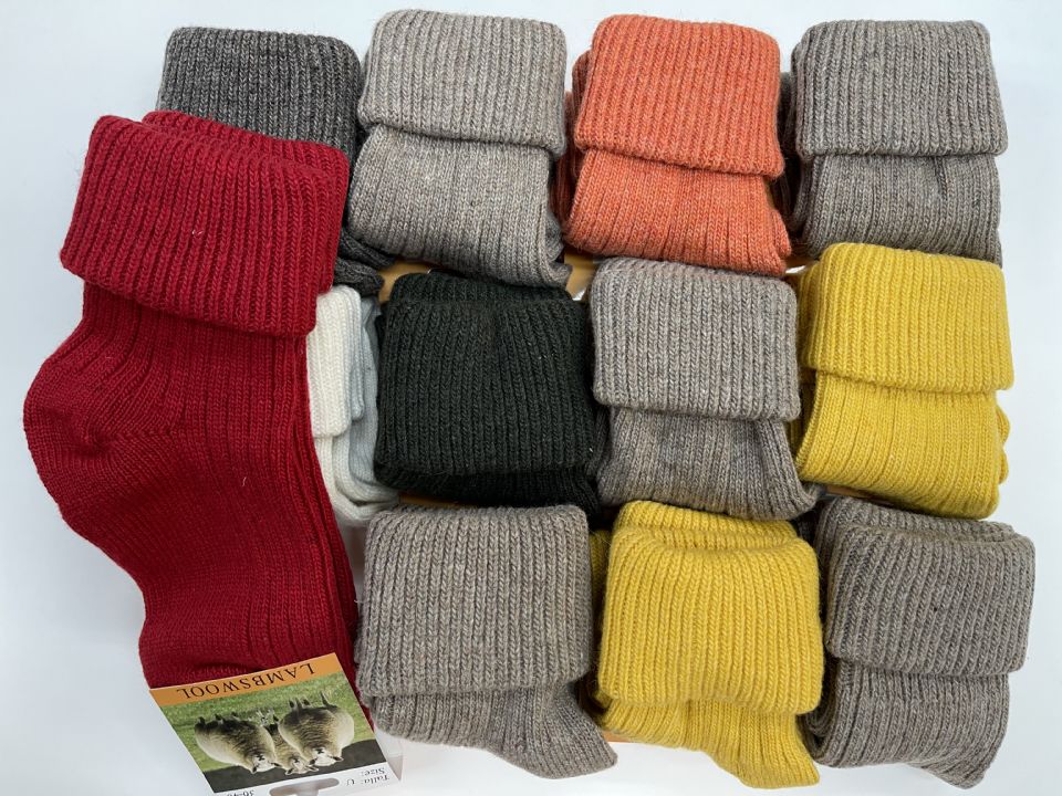 Calcetines de lana mercerizada - canalé
