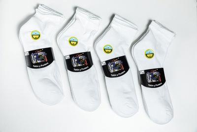 TOBILLERO CON RIZO BLANCO LISO (lote de 12 pares)