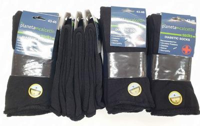 2TR012. CALCETÍN VESTIR GRUESO NEGRO SIN PUÑO (lote de 12 pares)